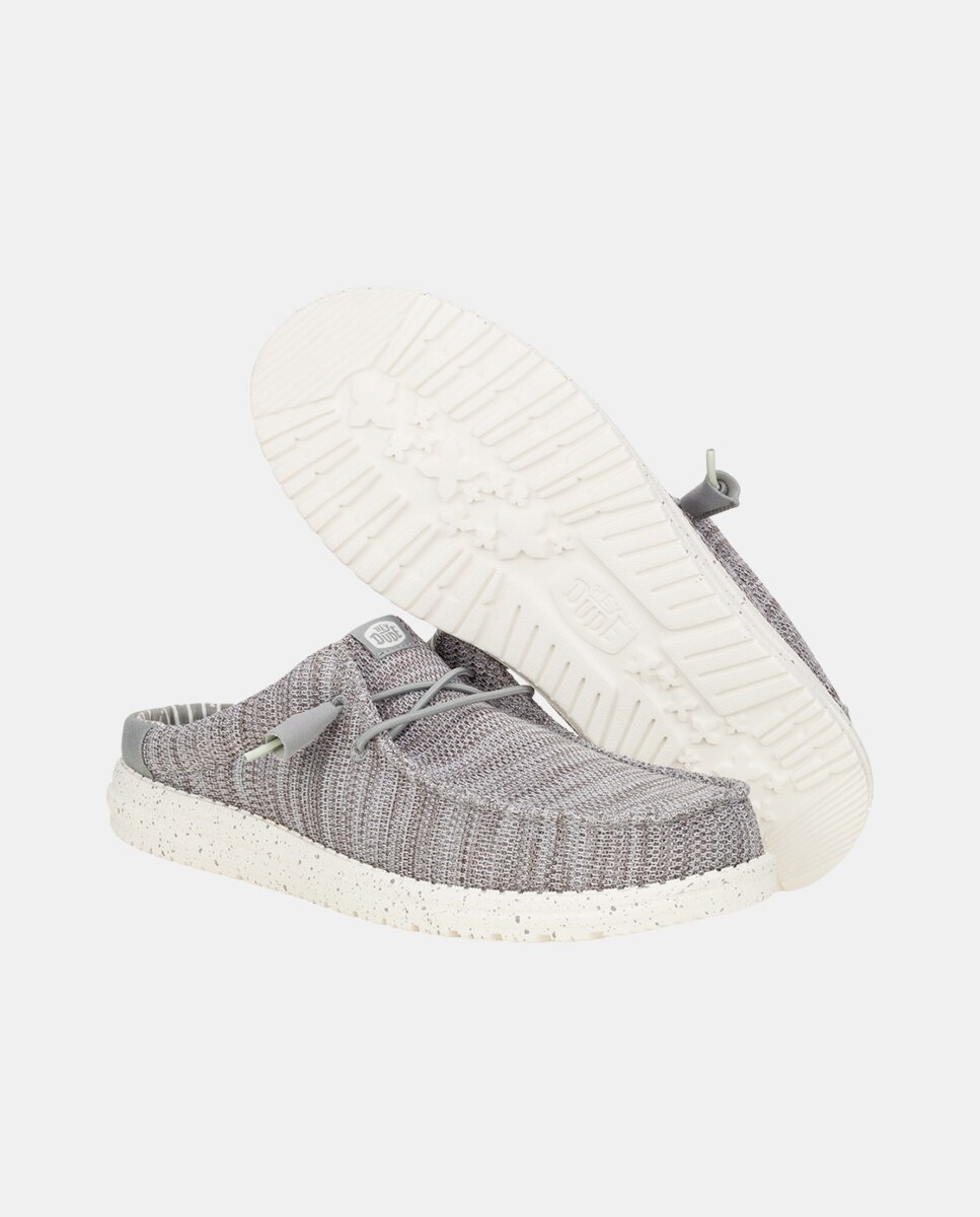 Zueco de hombre en malla elástica - HeyDude - Gris Gris-3