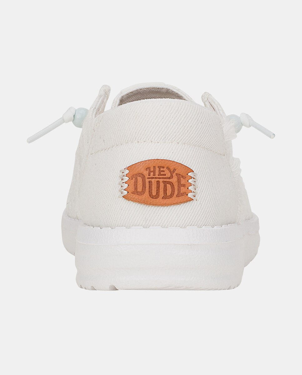 Zapatos de cordones de mujer en tejido y crochet - HeyDude - Blanco Blanco-5