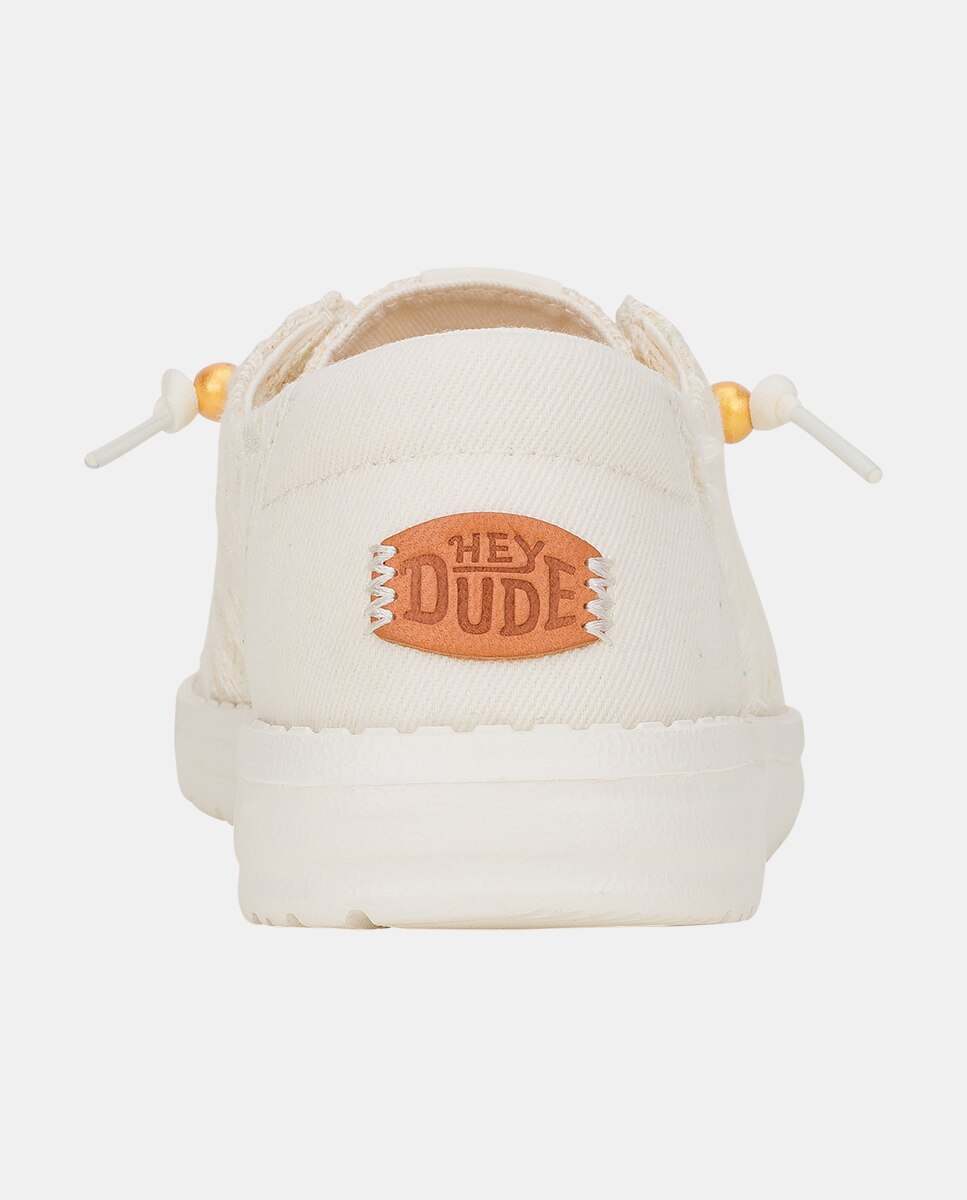 Zapatos de cordones de mujer en tejido y crochet - HeyDude - Beige Beige-5