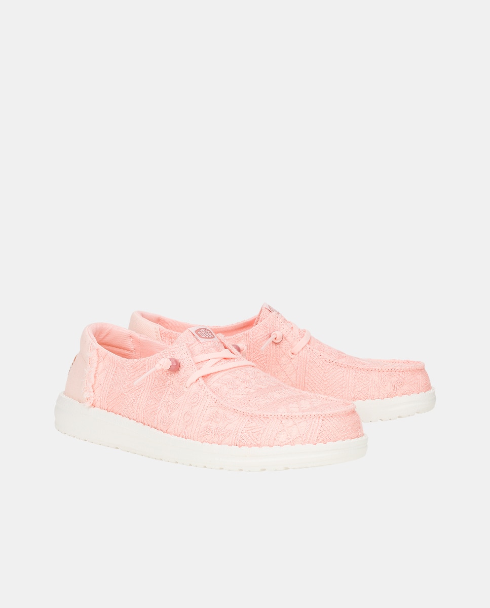 HeyDude - Zapatos de cordones de mujer en tejido y crochet.