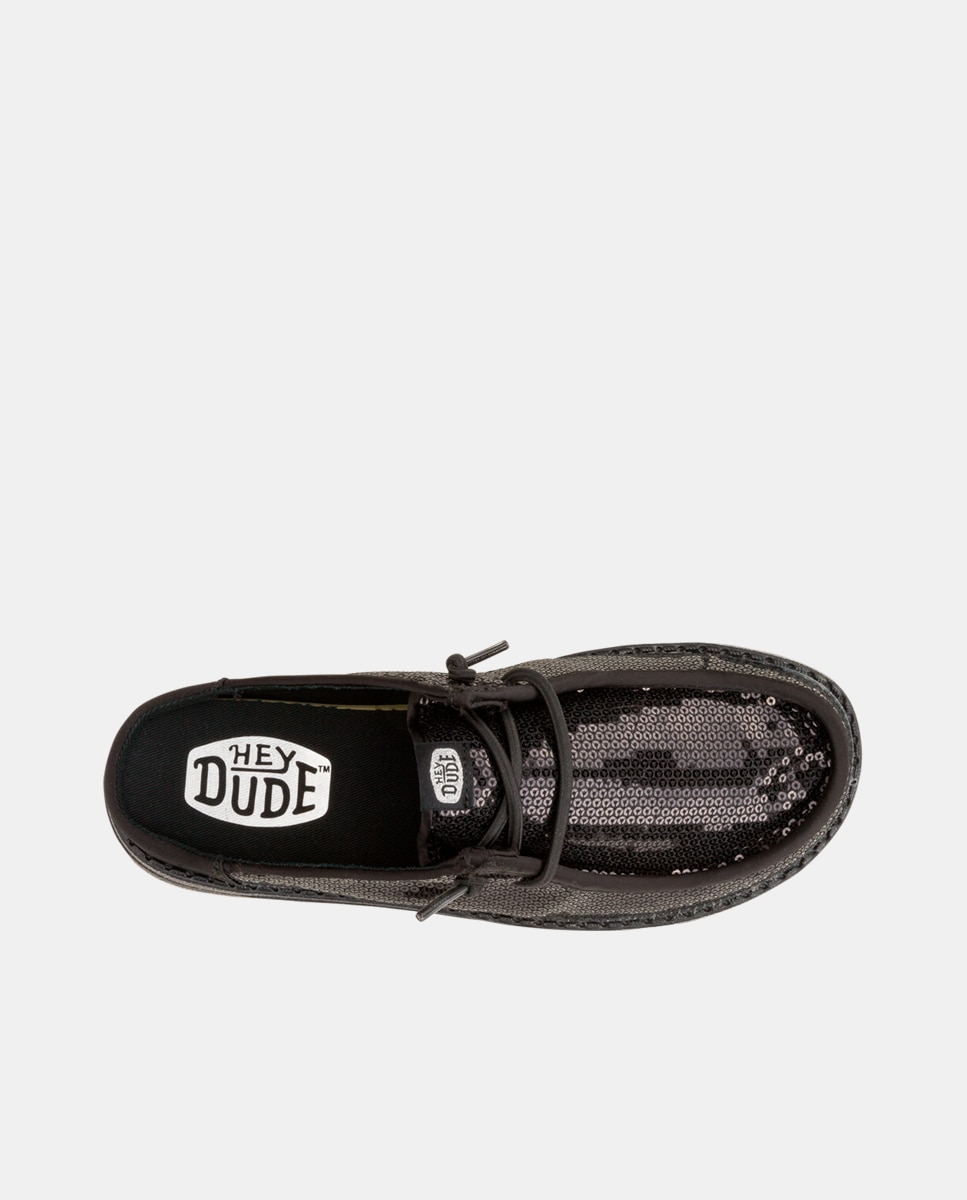 Zueco de mujer en lentejuelas - HeyDude - Negro Negro-6