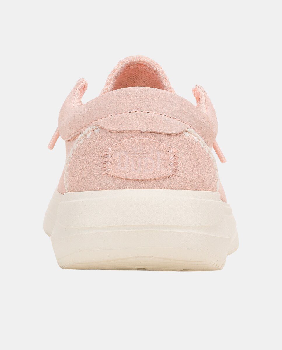 Zapato de cordones de mujer en crochet y ante - HeyDude - Rosa pastel Rosa pastel-5