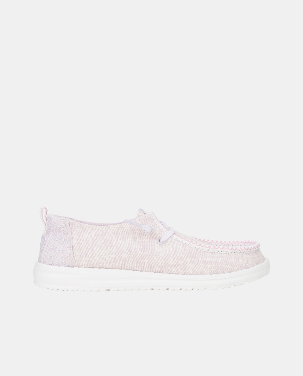 HeyDude - Zapato de cordones de mujer en algodón con encaje.