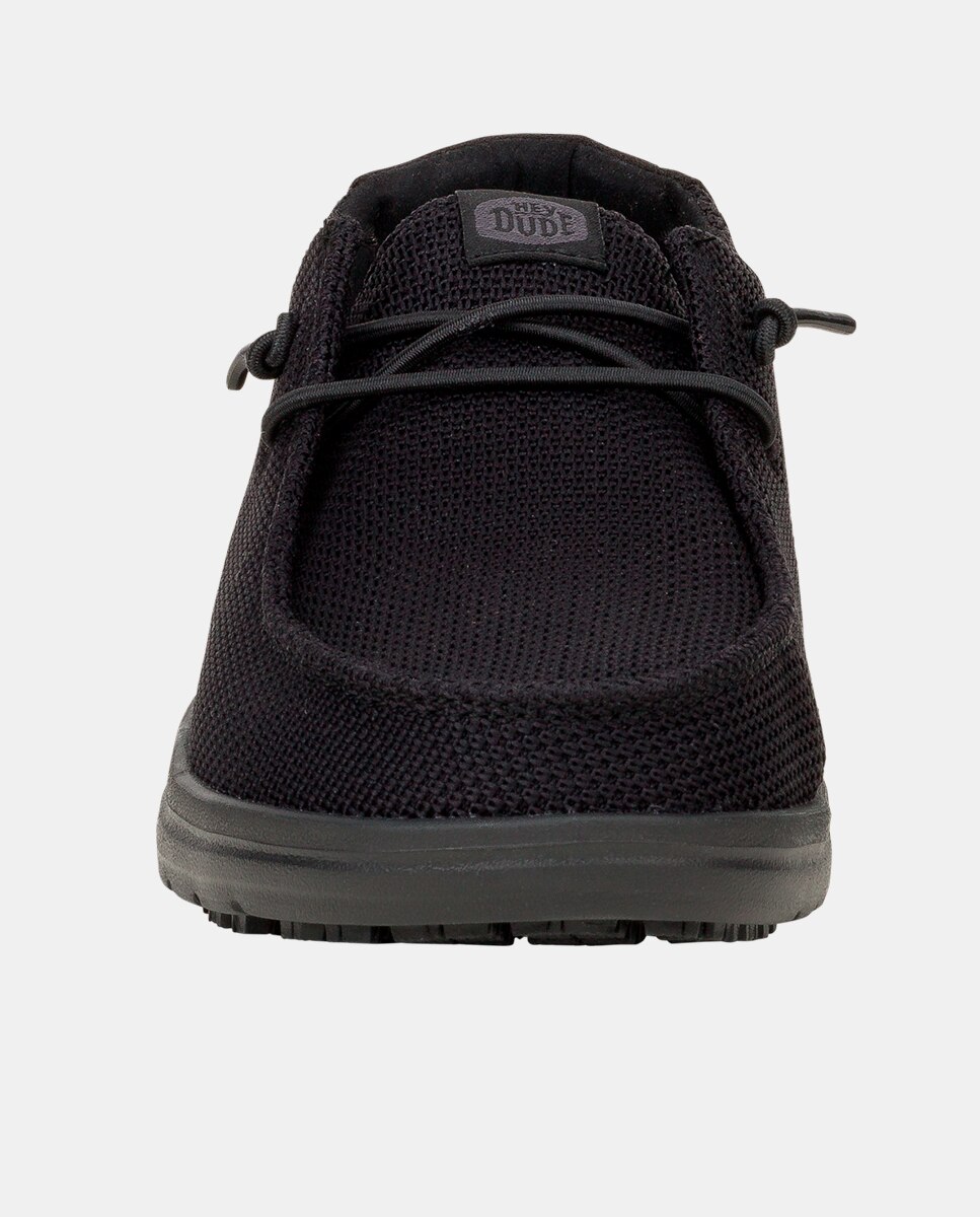 Zapato de cordones de mujer en malla repelente al agua - HeyDude - Negro Negro-5