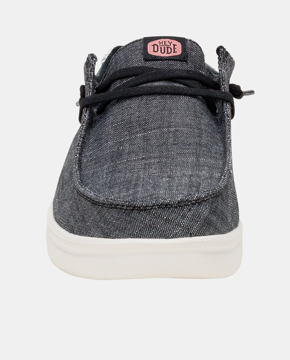Zapatos de cordones de mujer de plataforma y estamapado animal - HeyDude - Gris Gris-4