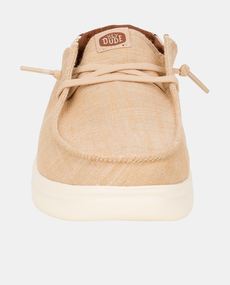 Zapatos de cordones de mujer de plataforma y estamapado animal - HeyDude - Beige Beige-2