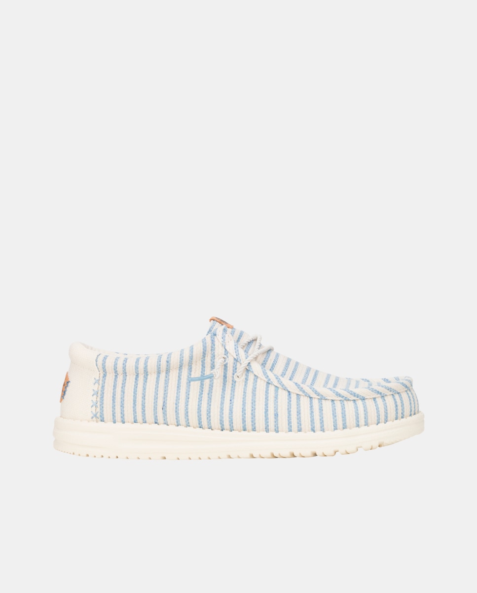 HeyDude - Zapato de cordones de hombre en tejido con estampado a rayas.