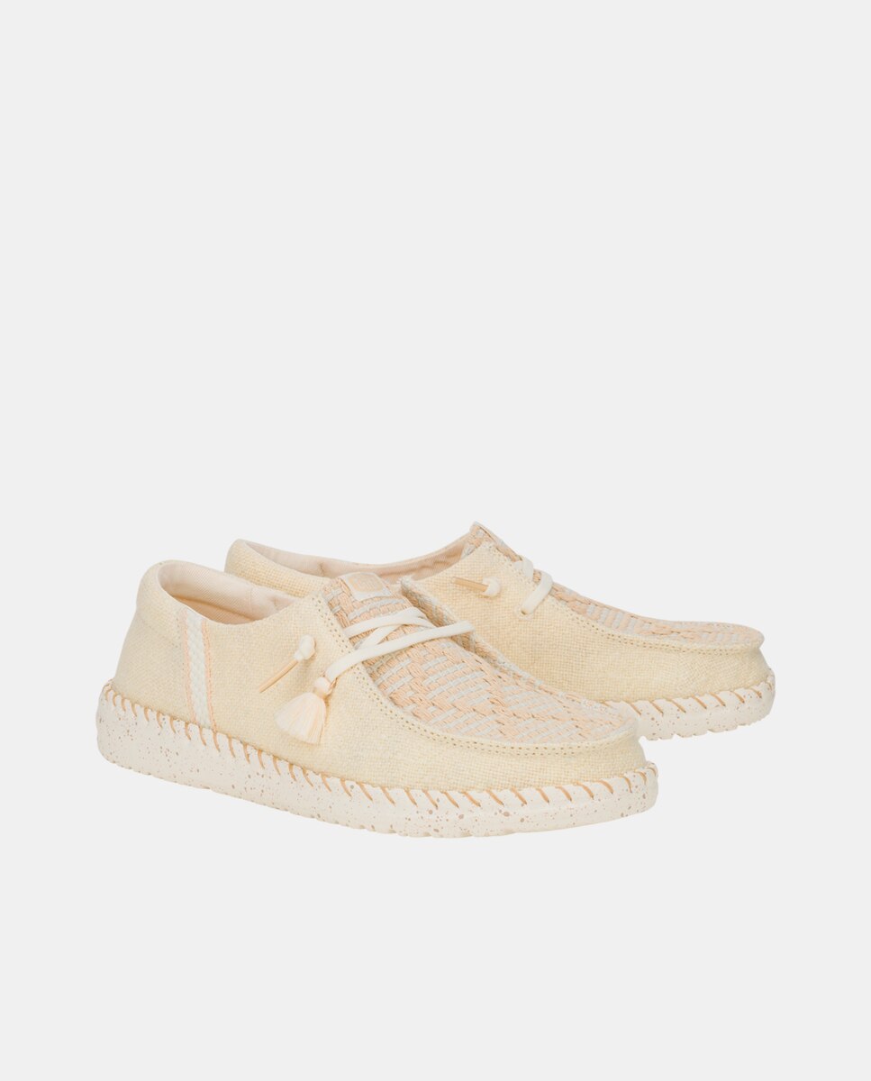 Zapato de cordones de mujer en yute trenzado - HeyDude - Beige Beige-4