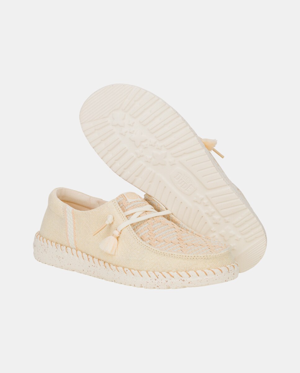 Zapato de cordones de mujer en yute trenzado - HeyDude - Beige Beige-3