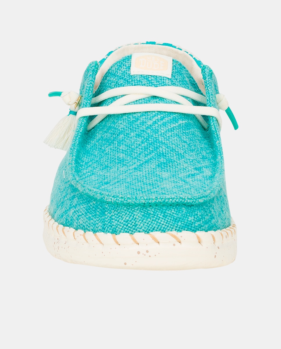 Zapato de cordones de mujer en yute trenzado - HeyDude - Turquesa Turquesa-2