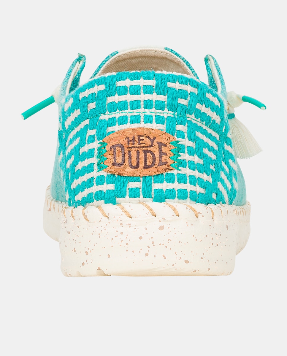 Zapato de cordones de mujer en yute trenzado - HeyDude - Turquesa Turquesa-5