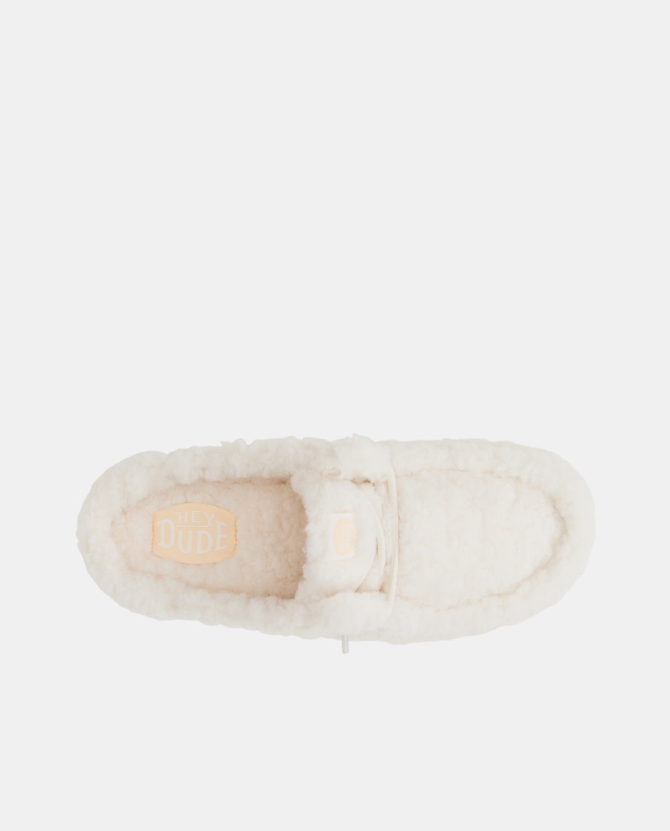 Zuecos de mujer con forro de borreguito - HeyDude - Blanco Blanco-6