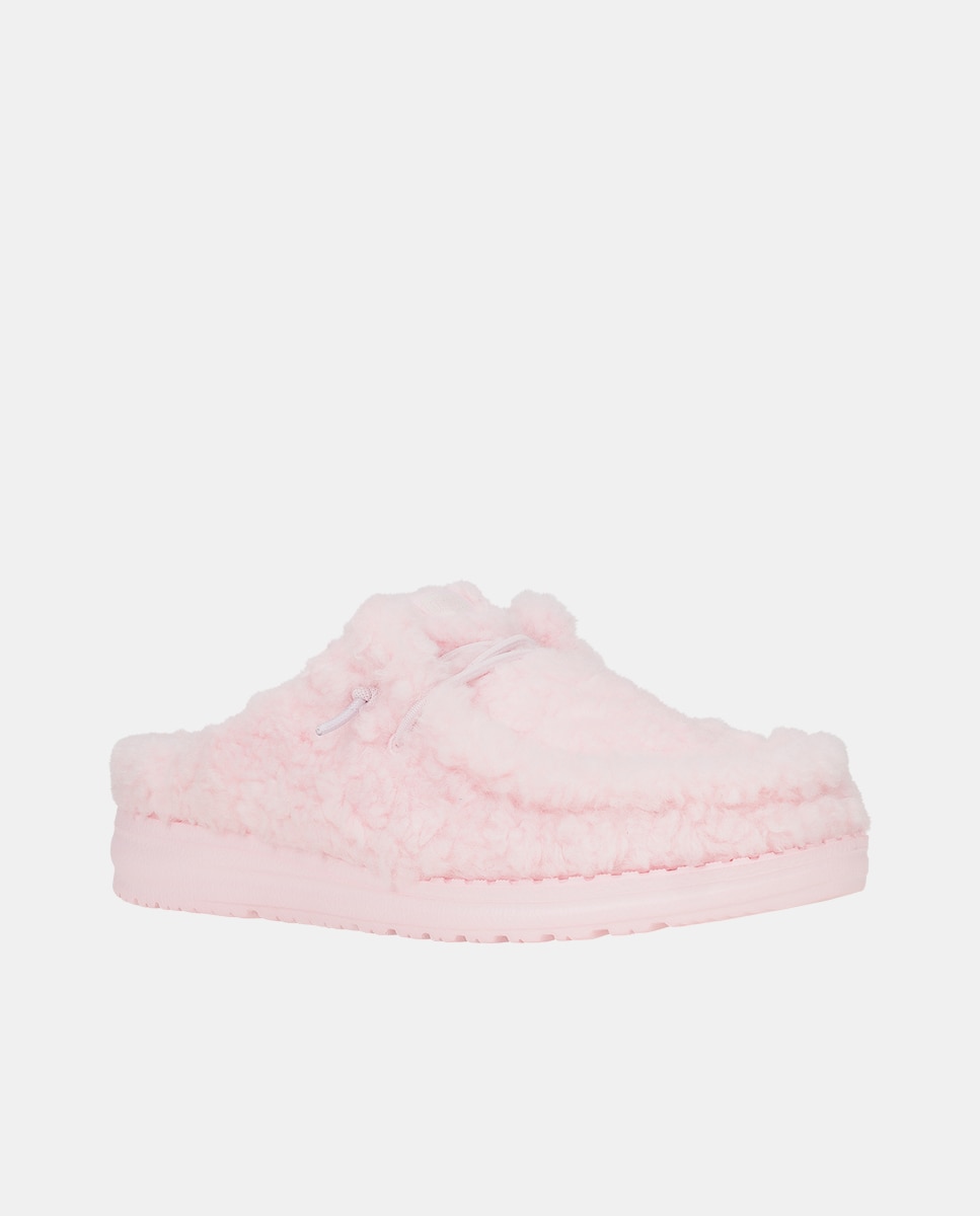 Zuecos de mujer con forro de borreguito - HeyDude - Rosa pastel Rosa pastel-3