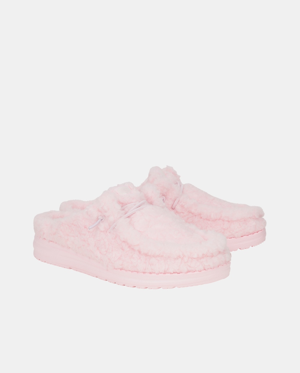 Zuecos de mujer con forro de borreguito - HeyDude - Rosa pastel Rosa pastel-2
