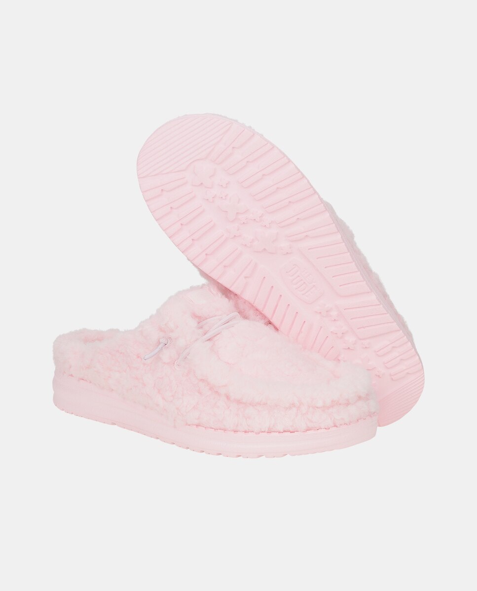 Zuecos de mujer con forro de borreguito - HeyDude - Rosa pastel Rosa pastel-4