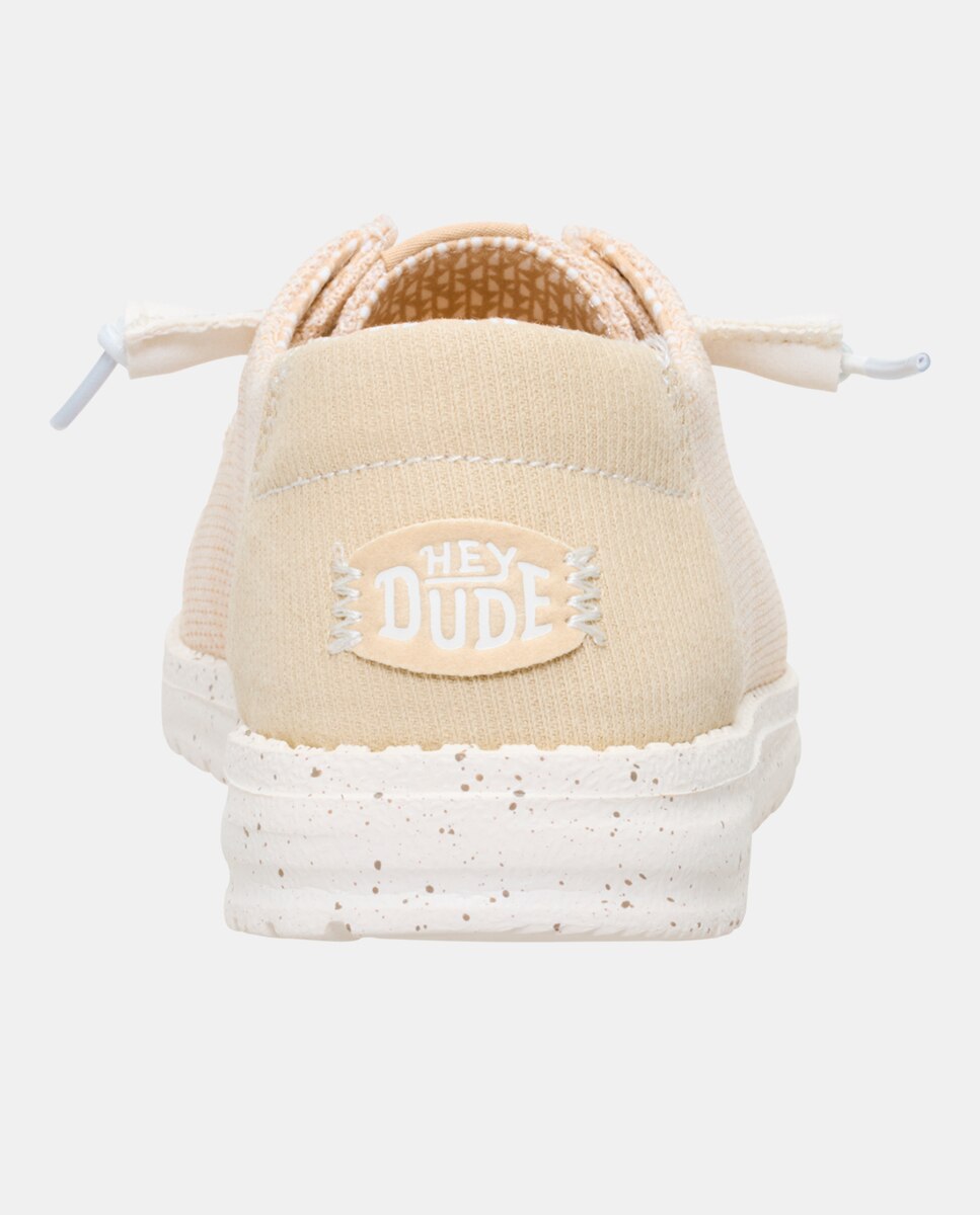 Zapatillas de cordones de mujer en malla elástica - HeyDude - Crema Crema-5