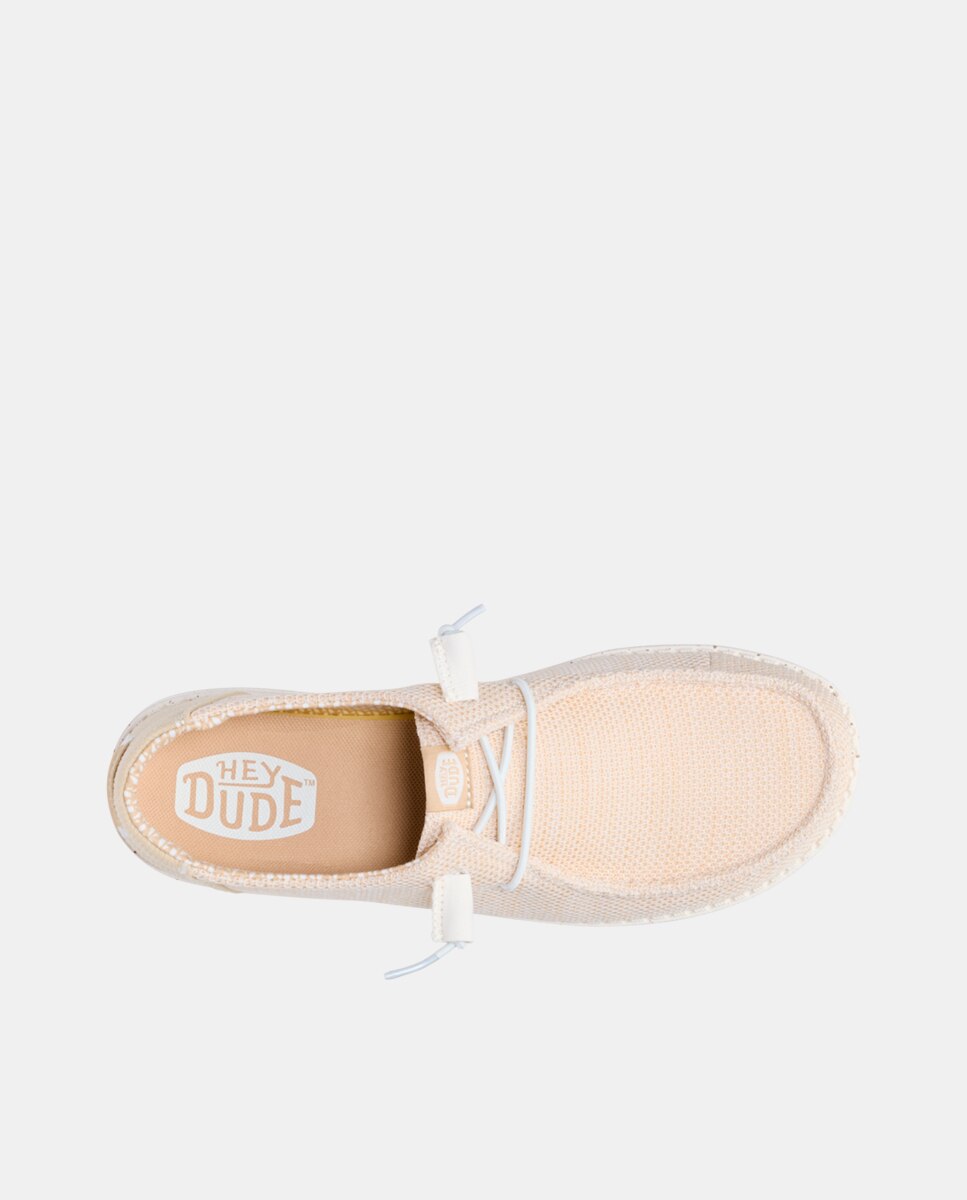 Zapatillas de cordones de mujer en malla elástica - HeyDude - Crema Crema-6