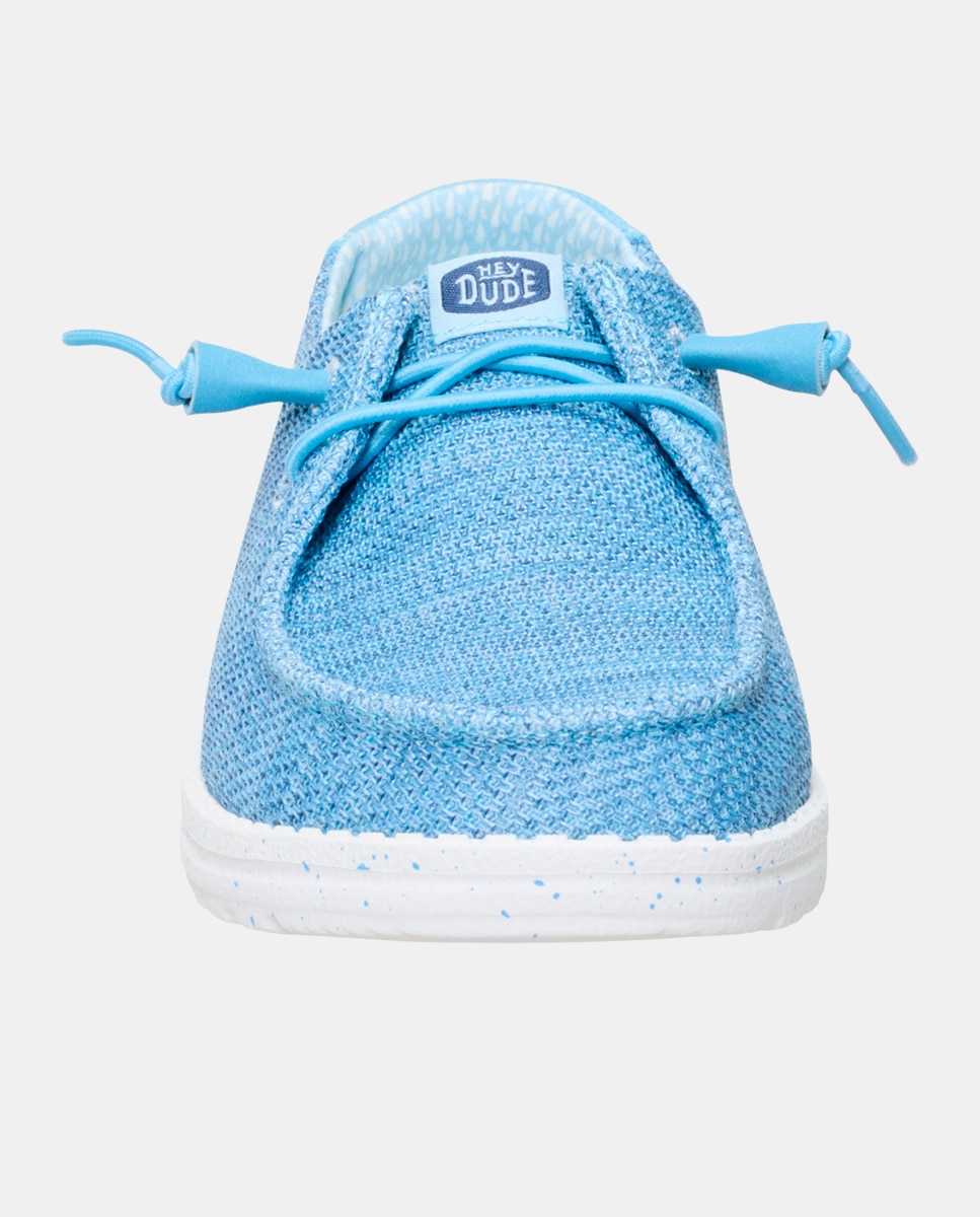Zapatillas de cordones de mujer en malla elástica - HeyDude - Azul claro Azul claro-4