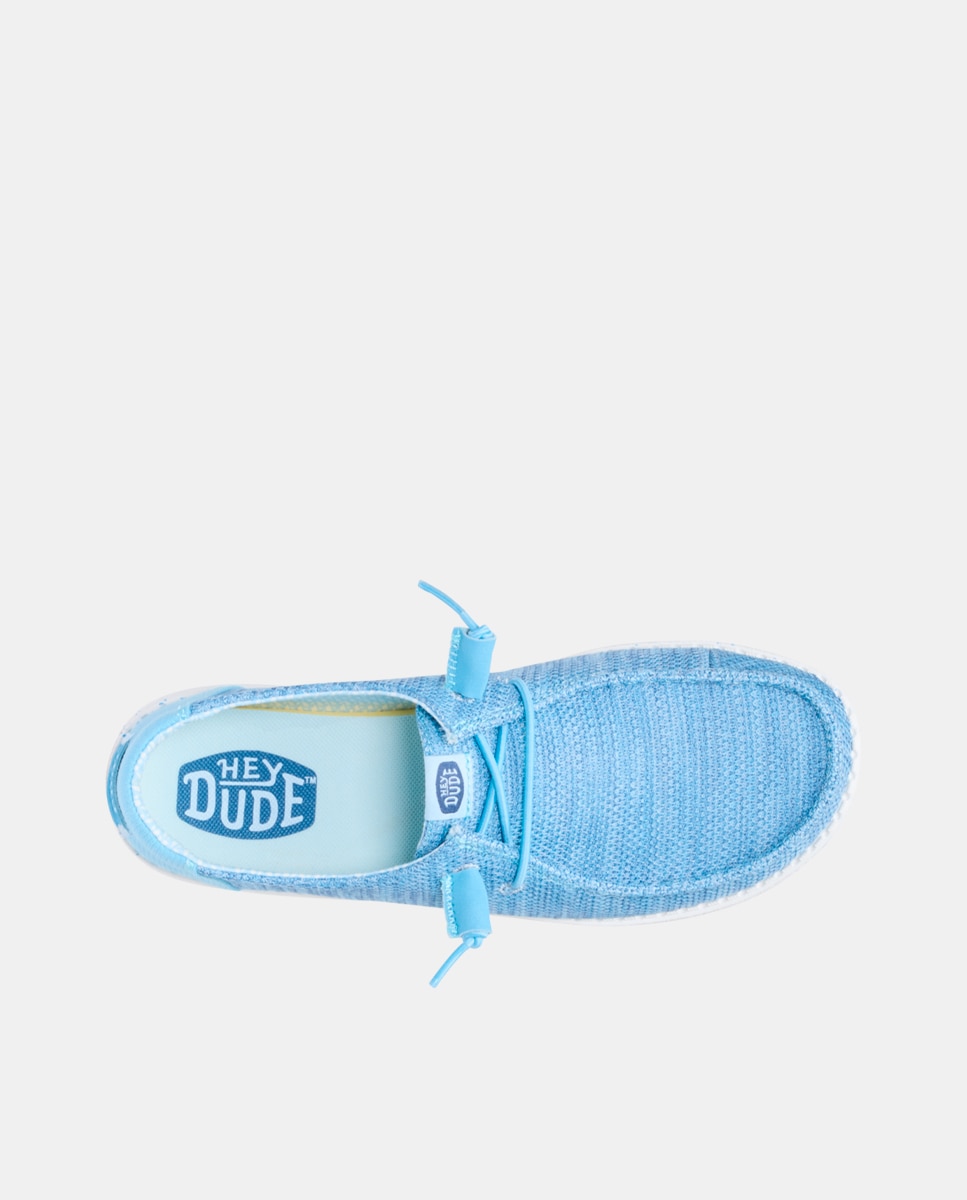 Zapatillas de cordones de mujer en malla elástica - HeyDude - Azul claro Azul claro-6