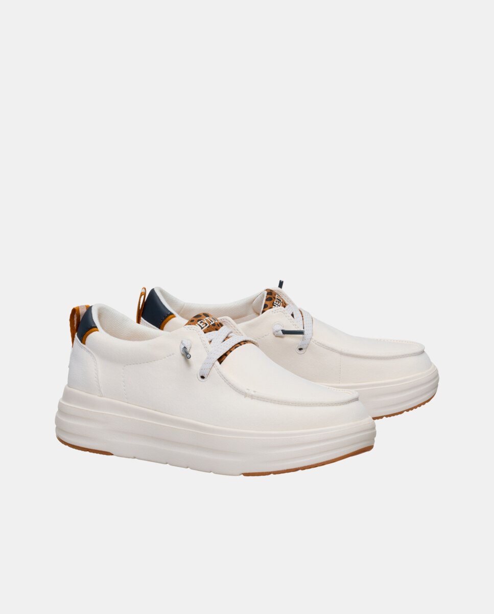 Zapatos de cordones de mujer en tejido - HeyDude - Blanco Blanco-3