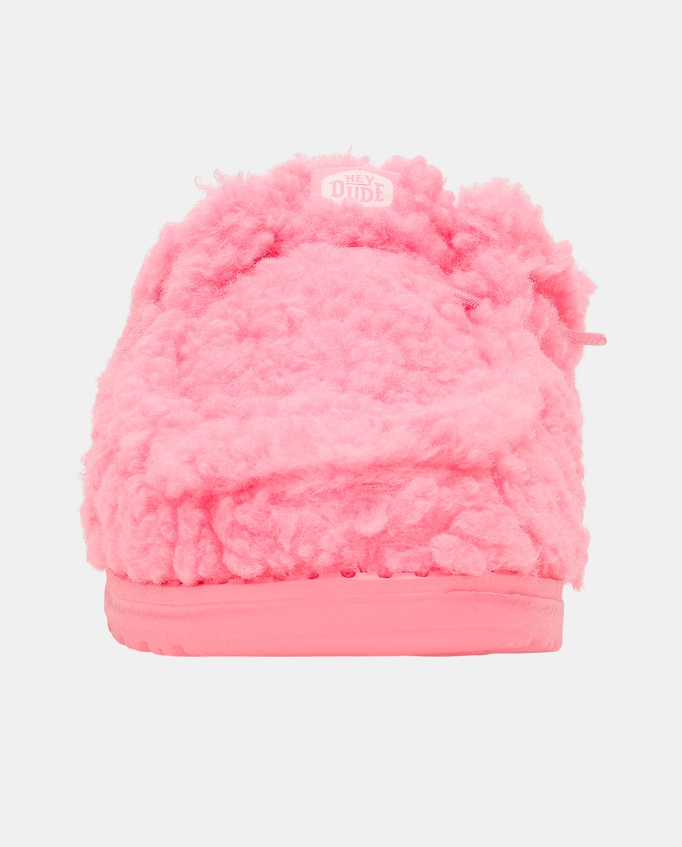 Zuecos de mujer con forro de borreguito - HeyDude - Rosa Rosa-4