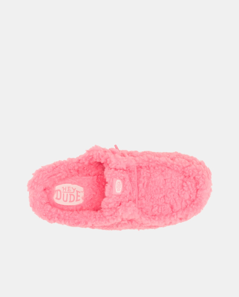 Zuecos de mujer con forro de borreguito - HeyDude - Rosa Rosa-6