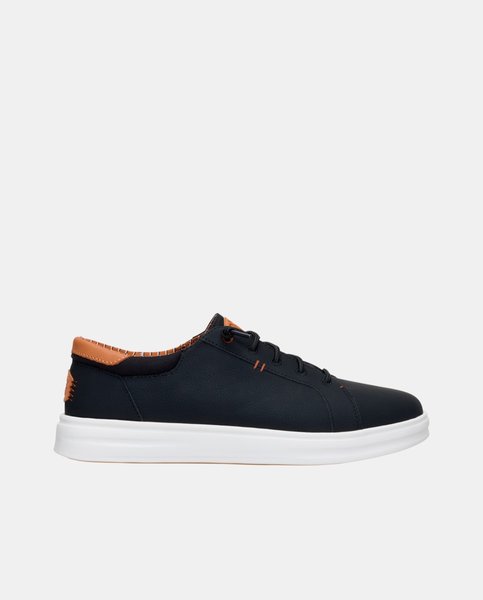 Zapatillas de hombre sintéticas con cordones elásticos y suela ligera - HeyDude - Negro Negro-1