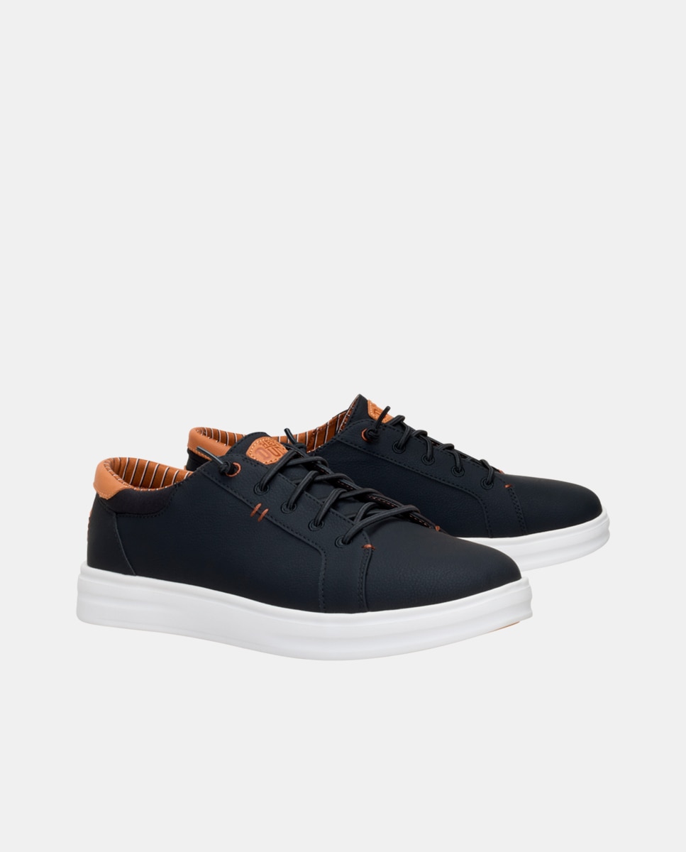 Zapatillas de hombre sintéticas con cordones elásticos y suela ligera - HeyDude - Negro Negro-3
