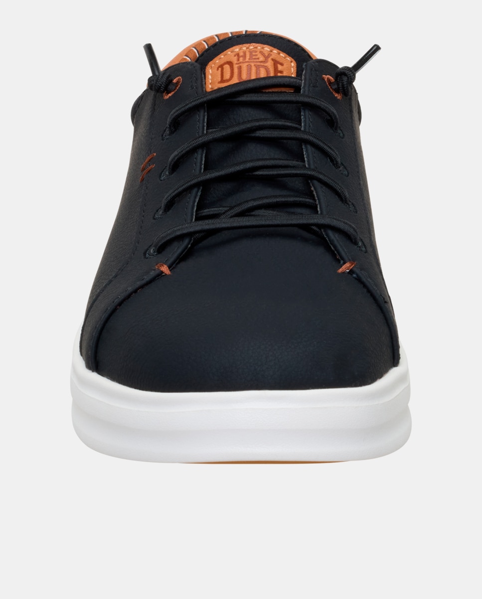 Zapatillas de hombre sintéticas con cordones elásticos y suela ligera - HeyDude - Negro Negro-4