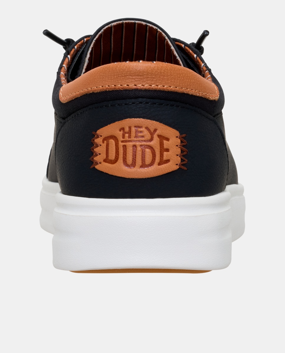 Zapatillas de hombre sintéticas con cordones elásticos y suela ligera - HeyDude - Negro Negro-5