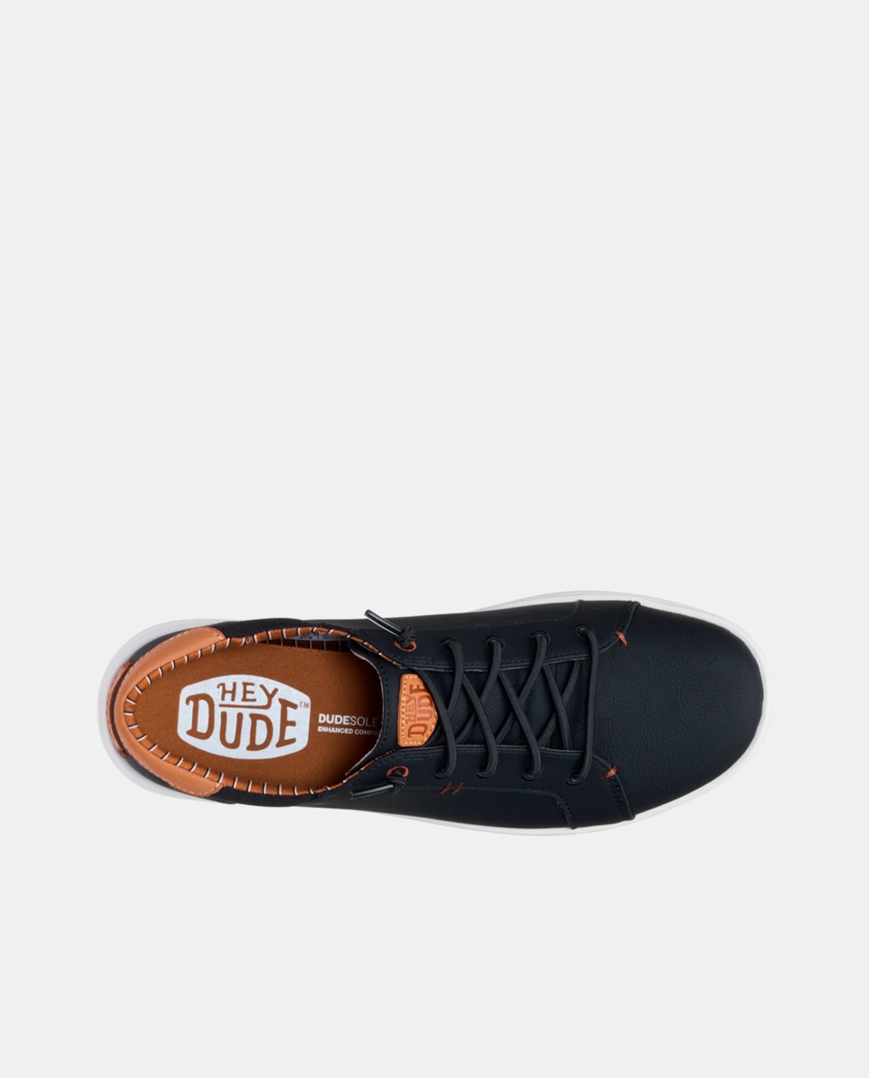 Zapatillas de hombre sintéticas con cordones elásticos y suela ligera - HeyDude - Negro Negro-6