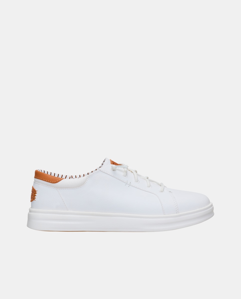 Imagen 0 de Zapatillas de hombre sintéticas con cordones elásticos y suela ligera Blanco