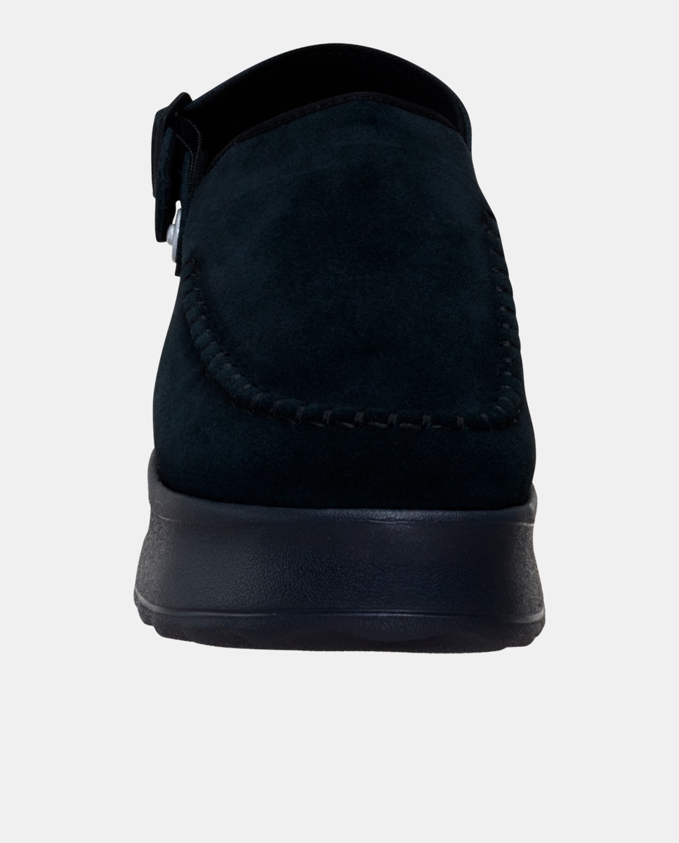 Zuecos de mujer de ante y plataforma - HeyDude - Negro Negro-4