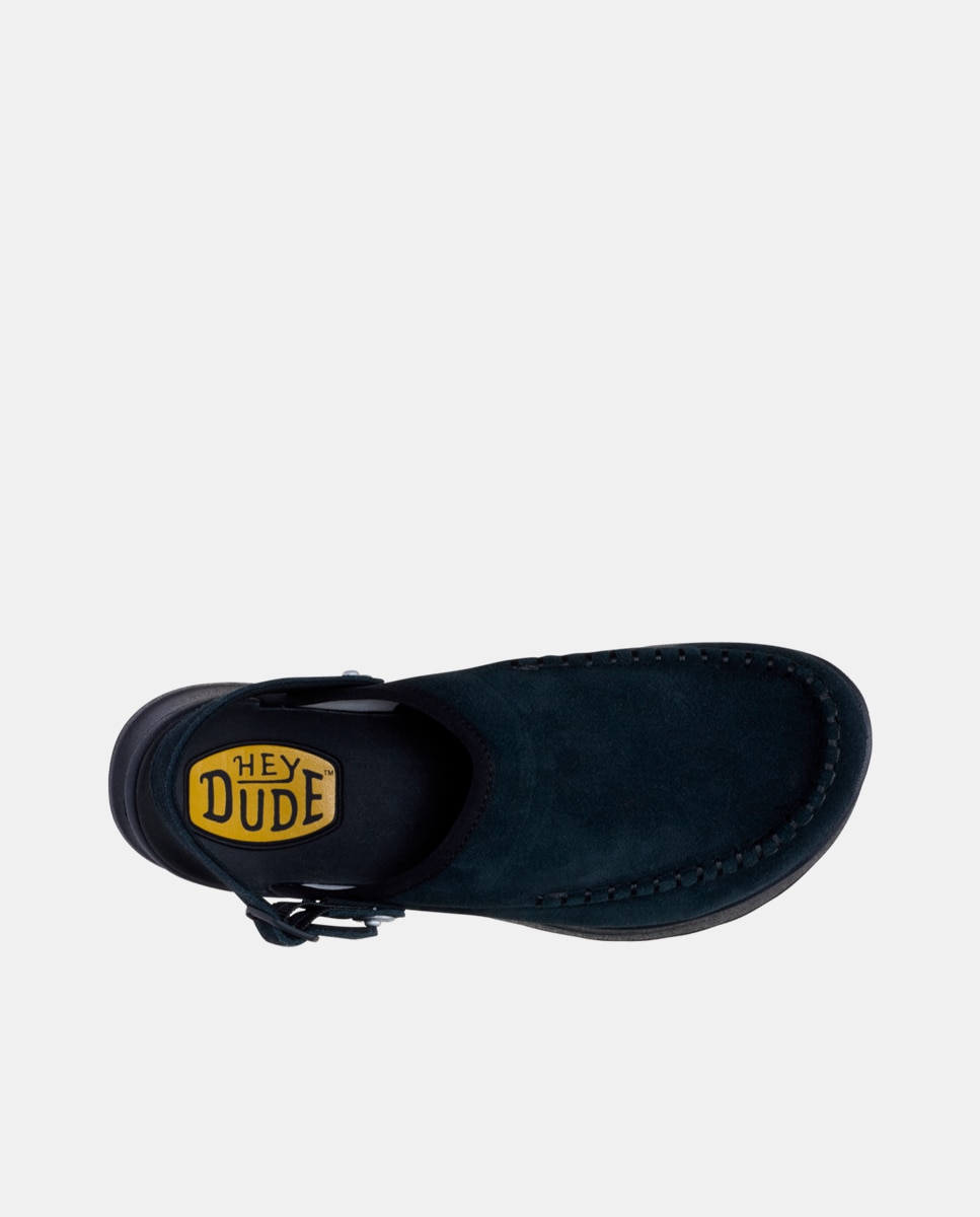 Zuecos de mujer de ante y plataforma - HeyDude - Negro Negro-6