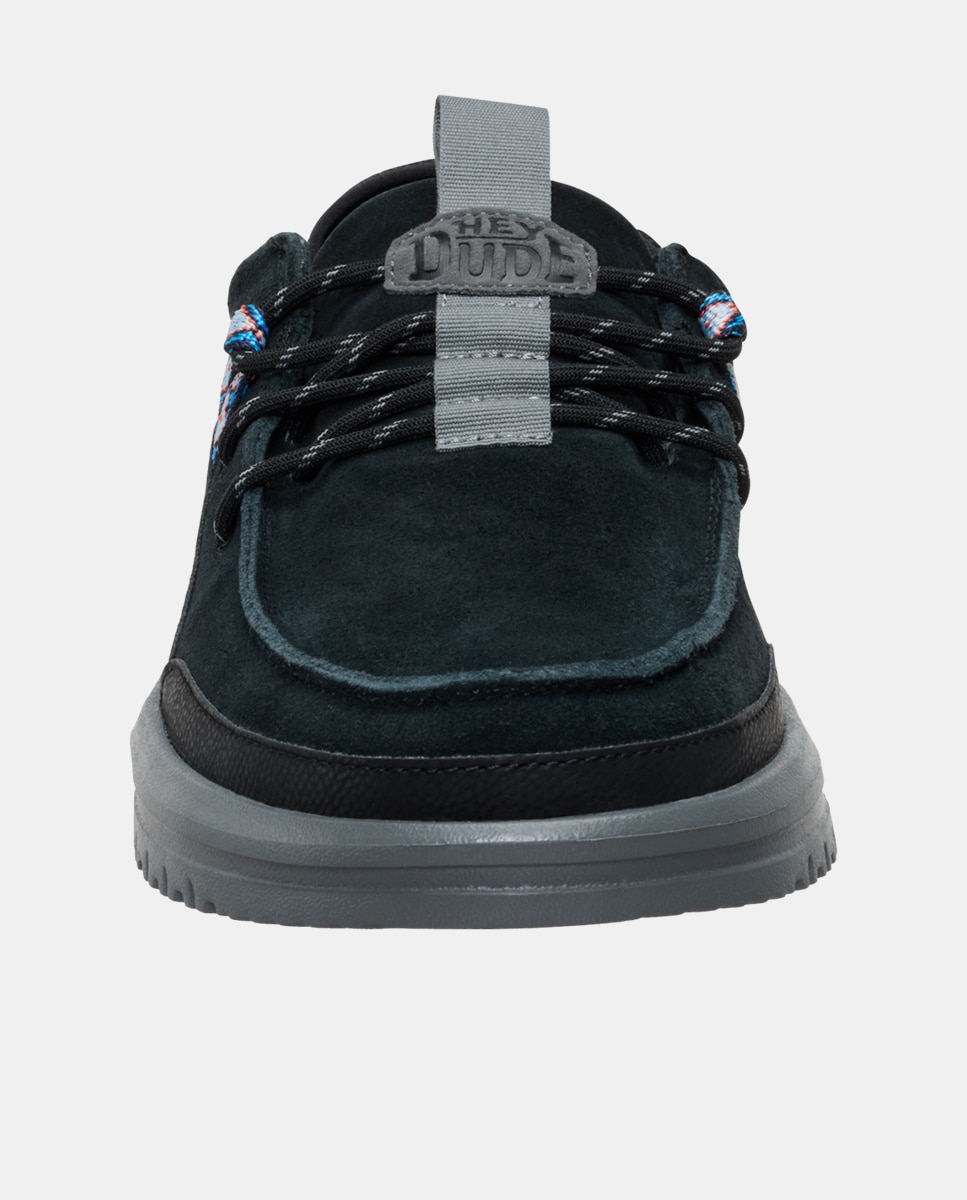 Zapatillas de casa de cordones de hombre de ante - HeyDude - Negro Negro-4
