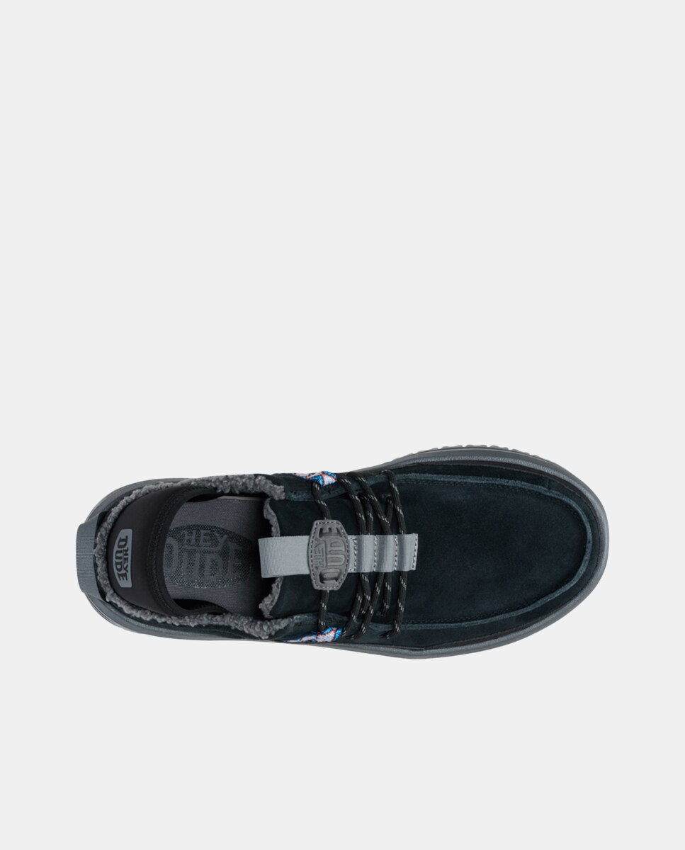 Zapatillas de casa de cordones de hombre de ante - HeyDude - Negro Negro-6