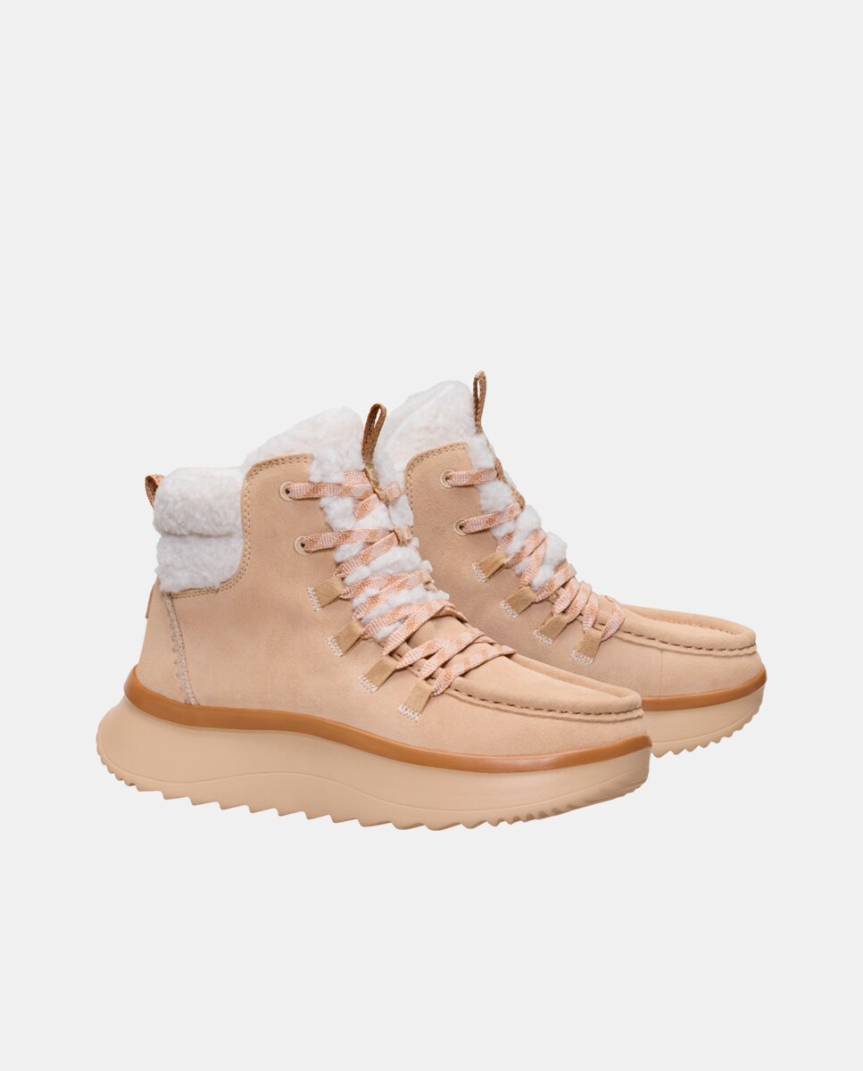Zapatos de cordones de mujer en ante - HeyDude - Beige Beige-3