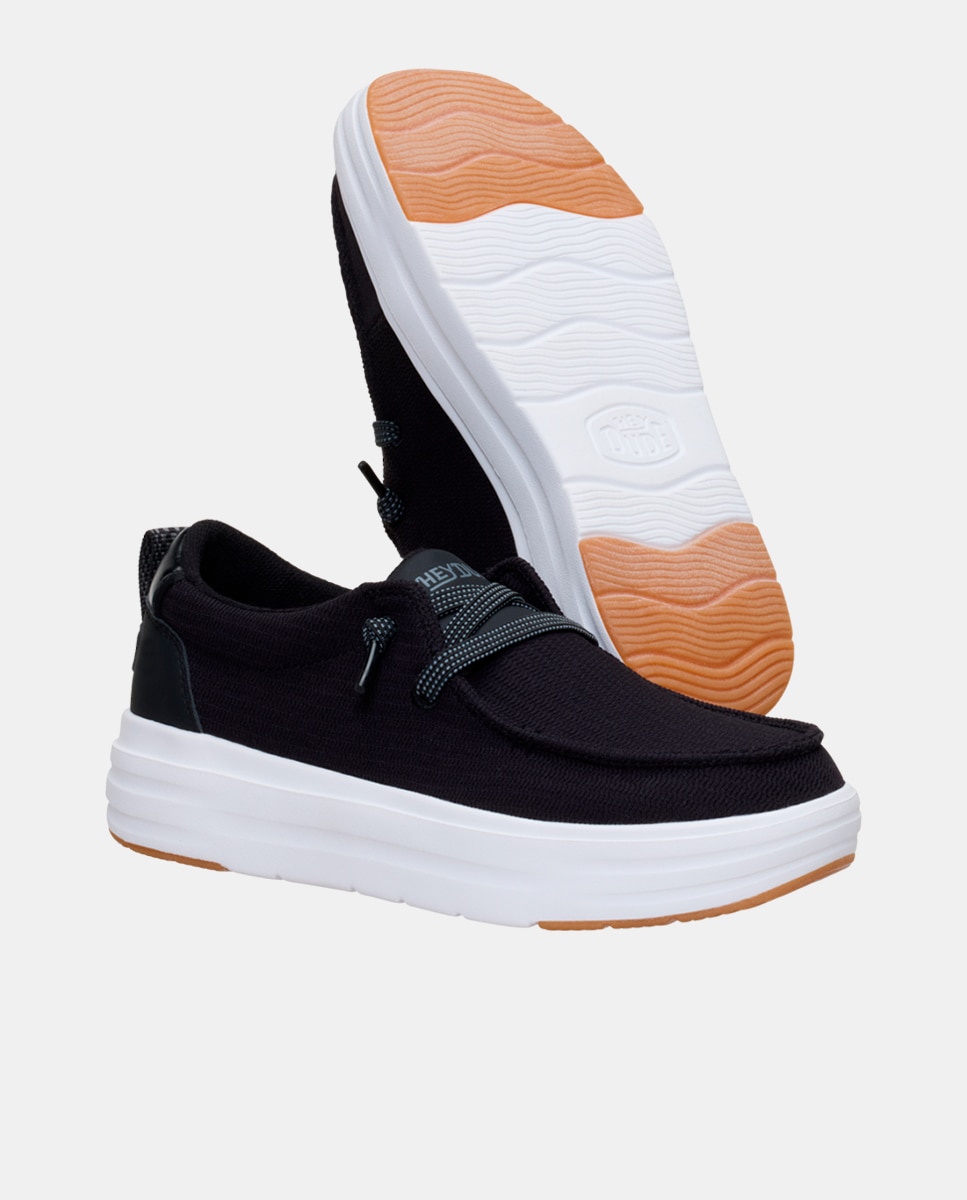 Zapatos de cordones de mujer de malla - HeyDude - Negro Negro-2