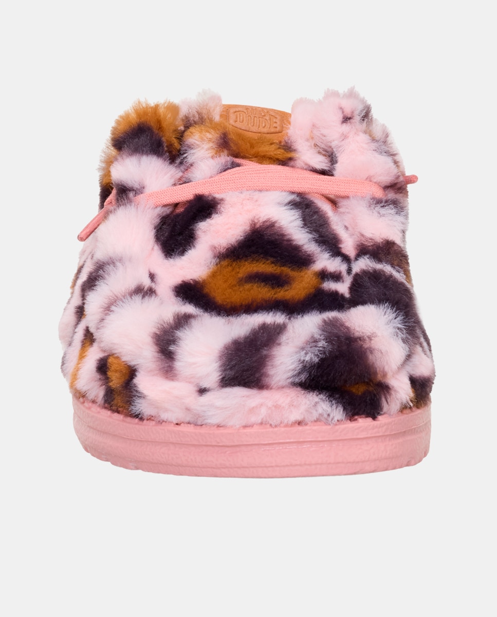 Zuecos de mujer con forro de borreguito - HeyDude - Rosa Rosa-4