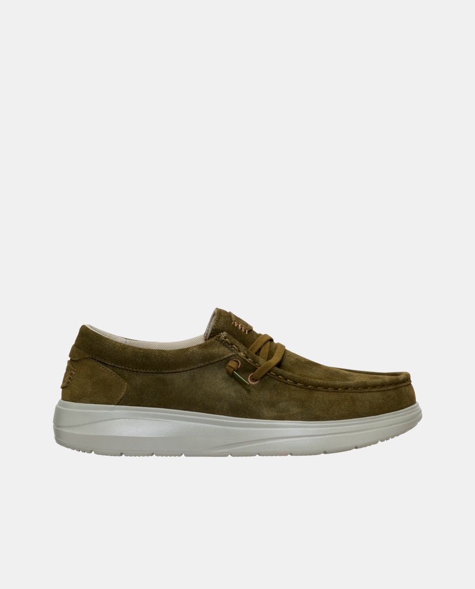 Zapatos de cordones de hombre en ante - HeyDude - Verde oscuro Verde oscuro-1
