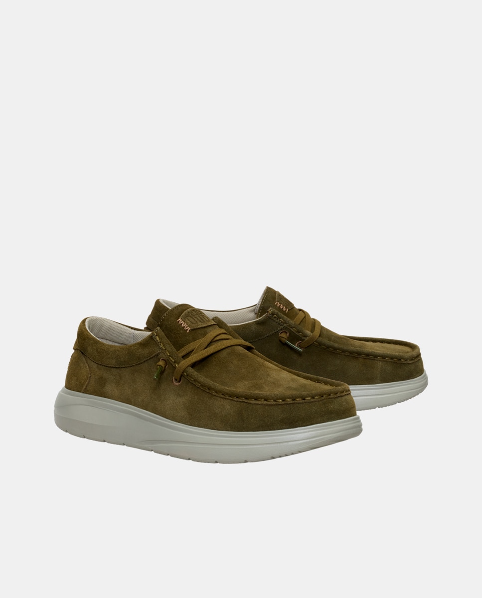 Zapatos de cordones de hombre en ante - HeyDude - Verde oscuro Verde oscuro-3