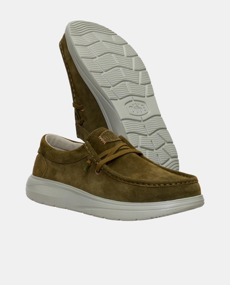 Zapatos de cordones de hombre en ante - HeyDude - Verde oscuro Verde oscuro-2
