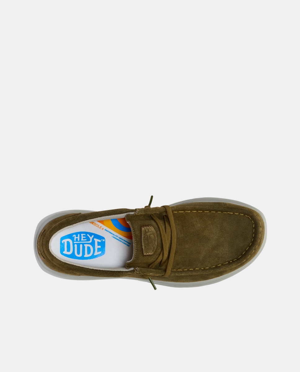 Zapatos de cordones de hombre en ante - HeyDude - Verde oscuro Verde oscuro-6