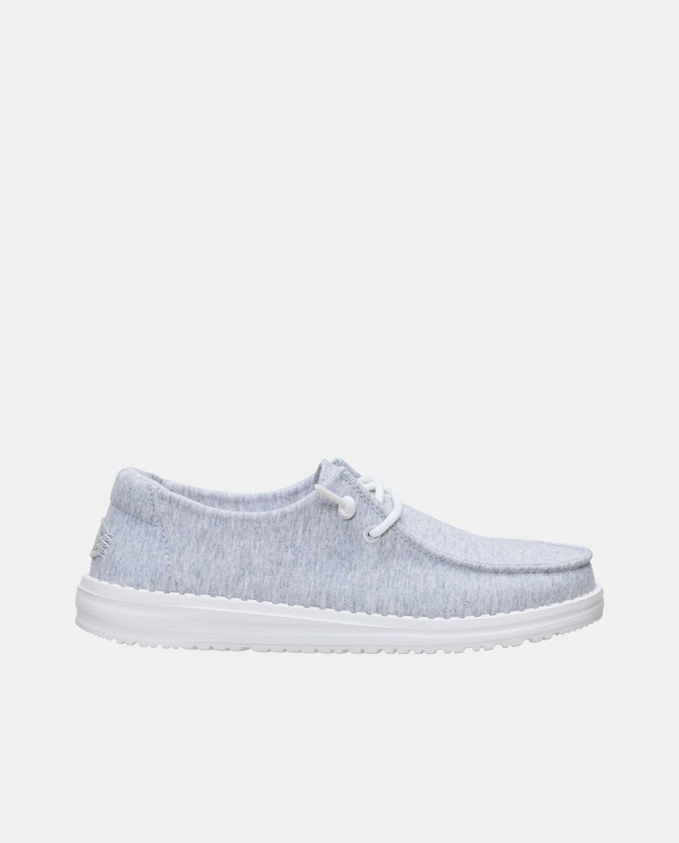 Zapatillas de cordones de mujer en malla elástica - HeyDude - Gris claro Gris claro-1