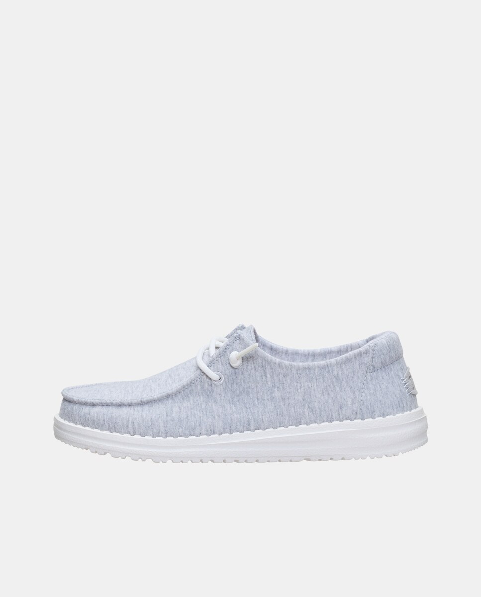 Zapatillas de cordones de mujer en malla elástica - HeyDude - Gris claro Gris claro-3