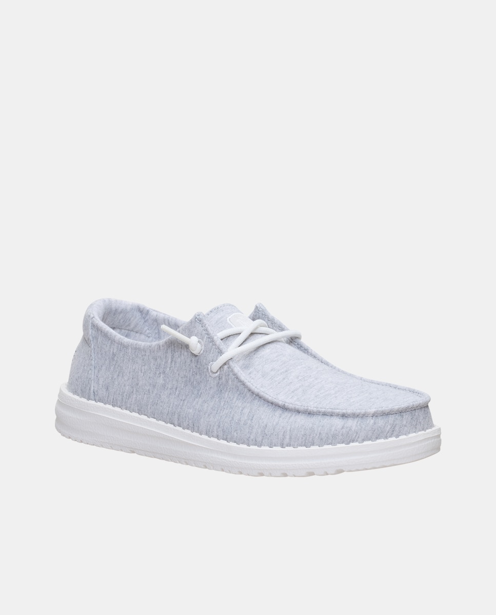 Zapatillas de cordones de mujer en malla elástica - HeyDude - Gris claro Gris claro-2