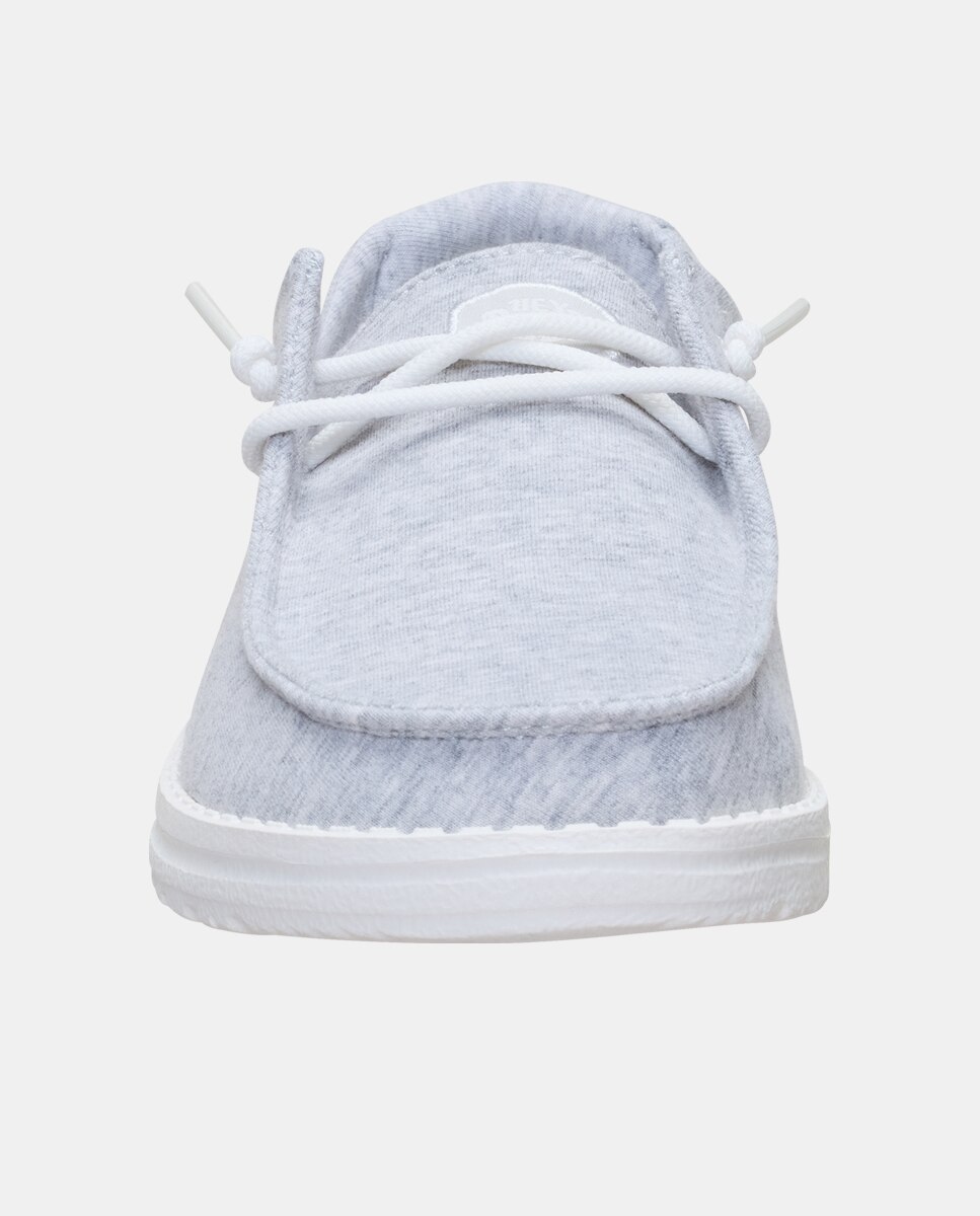 Zapatillas de cordones de mujer en malla elástica - HeyDude - Gris claro Gris claro-6