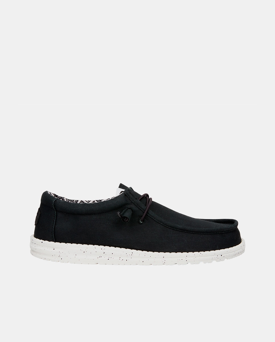 Zapatos de cordones de hombre de lona - HeyDude - Negro / Blanco Negro / Blanco-1
