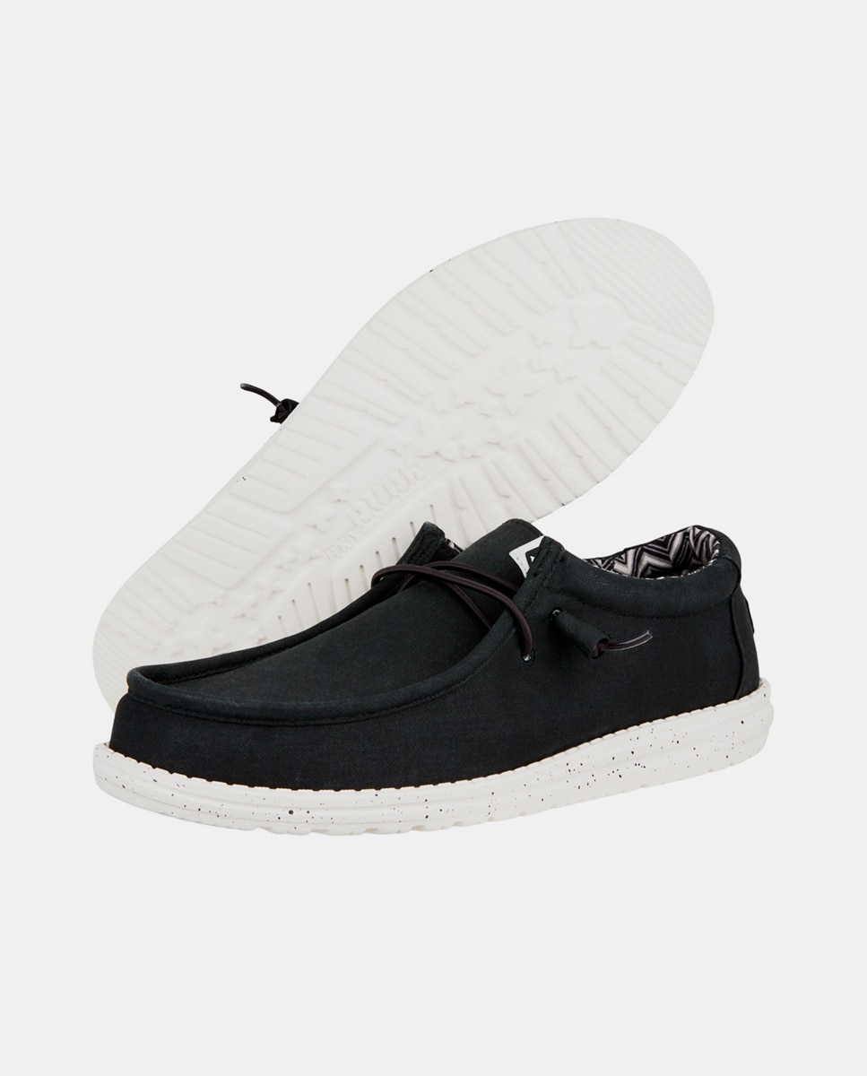 Zapatos de cordones de hombre de lona - HeyDude - Negro / Blanco Negro / Blanco-2