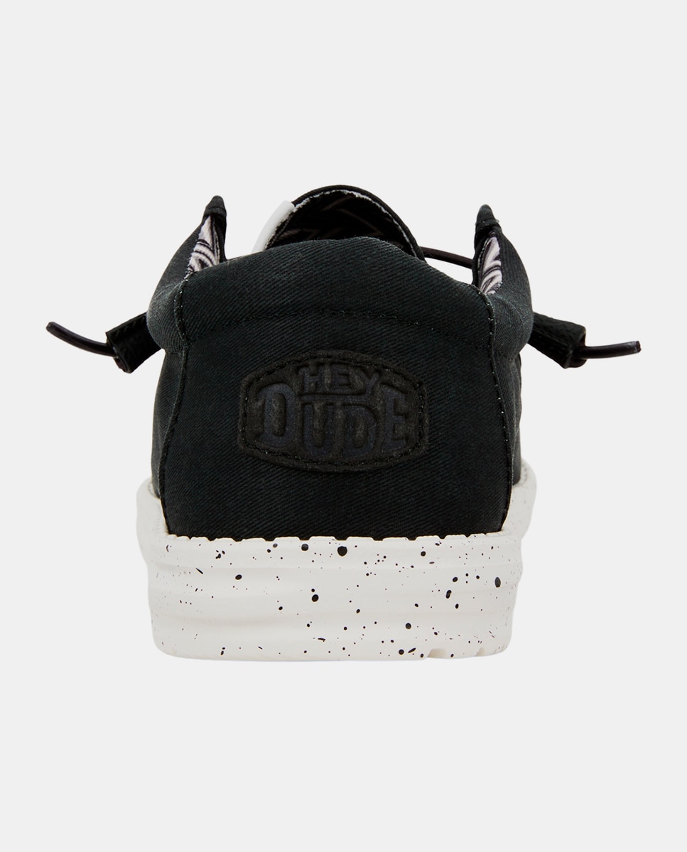 Zapatos de cordones de hombre de lona - HeyDude - Negro / Blanco Negro / Blanco-5